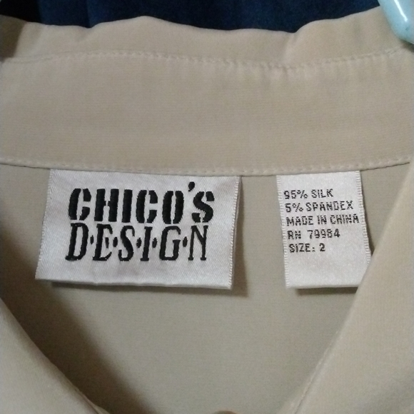 RARE Silk Chico's Design button down shirt - Picture 3 of 4
